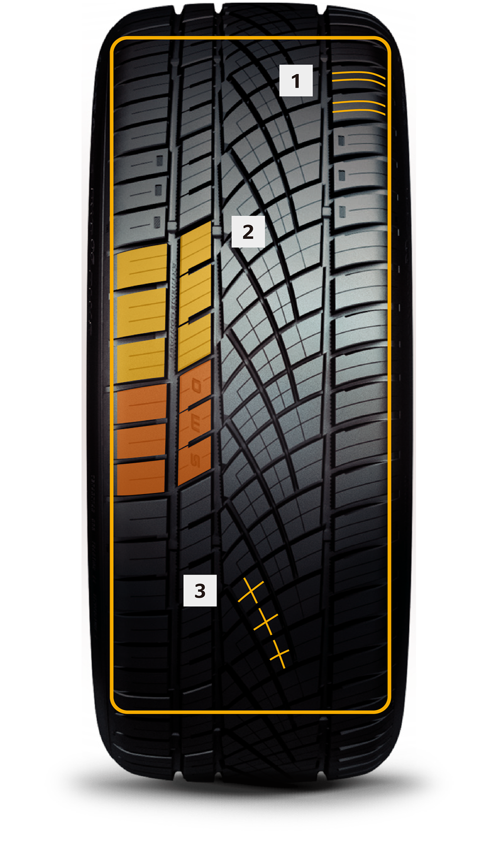 Continental ExtremeContact DWS06 Plus — technical tread zones