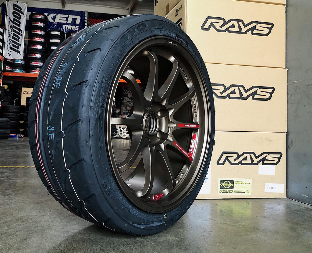 Toyo Proxes R888R mounted on a bronze Volk Racing forged wheel at the Thermite Tactical shop