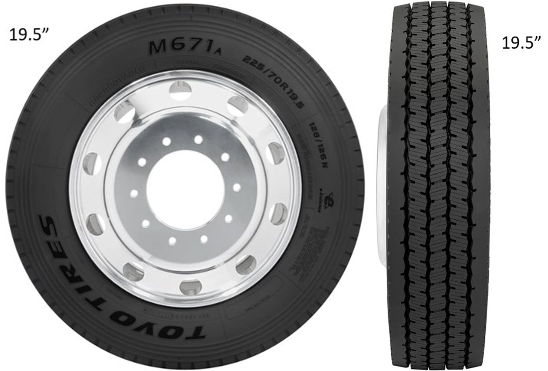 Toyo M671A Commercial Truck Semi Highway Tire