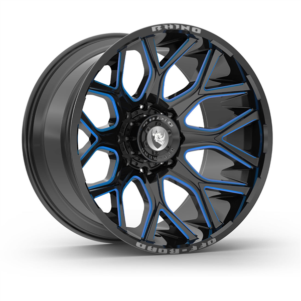 6X135+6X139.7 -12 CB 106.1 GLOSS BLACK MILLING WINDOW BLUE CLEAR COAT