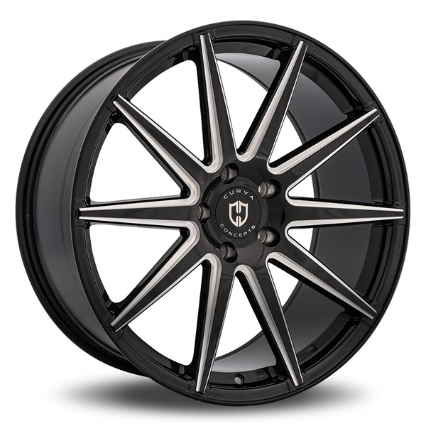 5X114.3+30 CB73.1 GLOSS BLACK MILLED WINDOWS***STAGGERED ONLY***