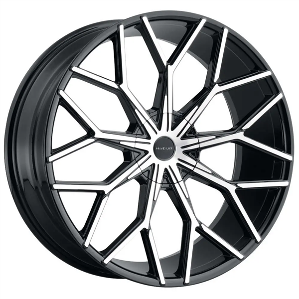PRIVE LUX PL19 26X10 6X135/6X139.7 ET+30 CB87.00 GLOSSY BLACK/ MACHINED FACE