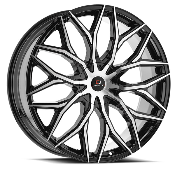 CAVALLO CLV-37 26X9.5 6X135 6X139.7 +25 CB 87.1 GLOSSED BLACK MACHINED