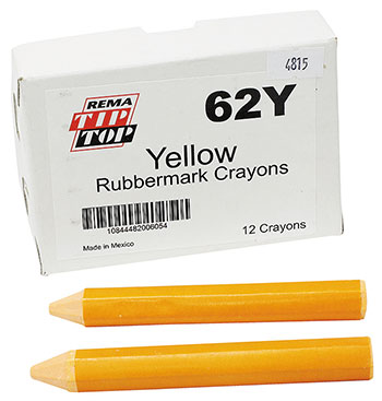 YELLOW RUBBERMARKTIRE CHALK CRAYON [BOX OF 12]