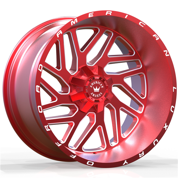 8X165.1+8X170-51 CB 125.1 CANDY RED MILLED