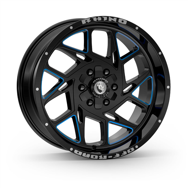 5X127+5X139.7 -12 CB 87.1 GLOSS BLACK MILLING BLUE CLEAR COAT