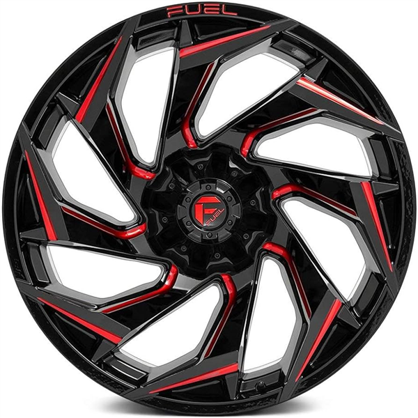8X170 +1 125.2 GLOSSY BLACK MILLED RED