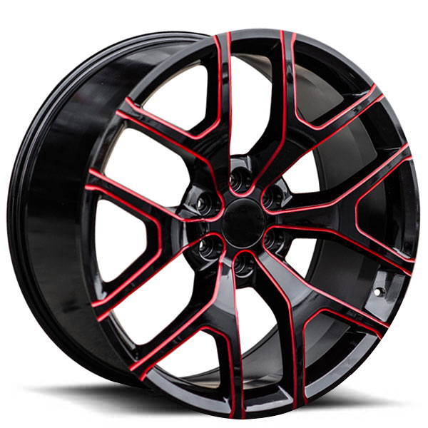 REPLICA M010 24X10 6X139.7 +31 CB 78.1 GLOSS BLACK RED MILLED ***1D***