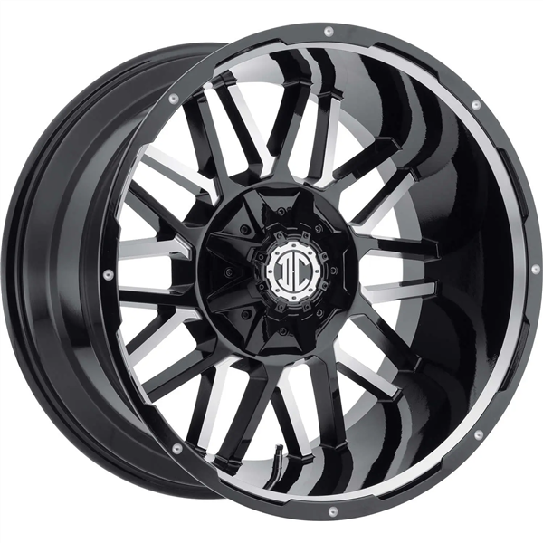 XTREME NX-12 22X12 8X165.1 ET-44 CB130.80 MIDNIGHT BLACK / MG MILLING / GS UNDERCUT LIP