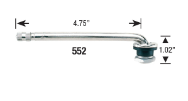 TR509 DUALE TRUCK VALVE, VALVE HOLE 0.625, BEND ANGLE 90, 4.75" LONG [single]