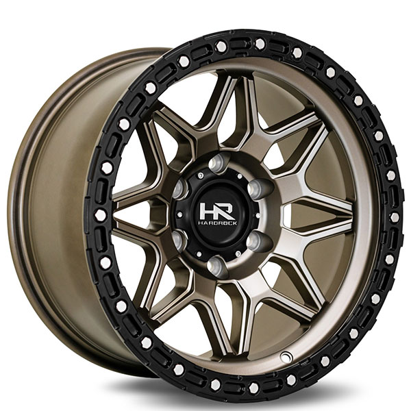 HARDROCK H105 17X9 5X127 ET -12 CB78.1 MATTE BRONZE -BLACK B/L