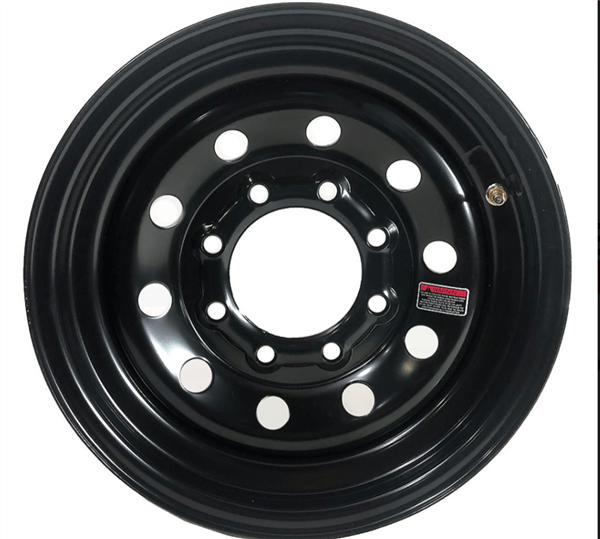 16X6 8X6.5(8X165.1)  4080 LB CAP LR BLACK TRAILER WHEEL ---> CALL FOR QTY DISCOUNT --->