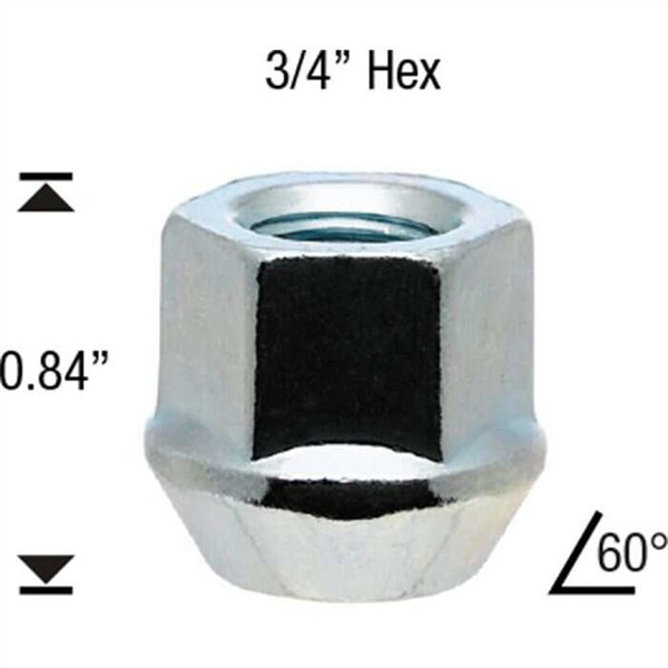1/2X20 OPEN LUG NUT BULGE 3/4" [50 PCS BOX]