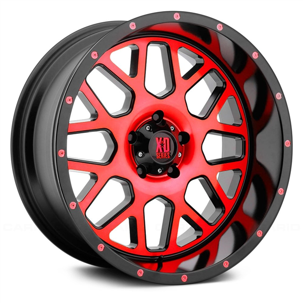 5X127 -24MM CB78.3 SATIN BLACK MACH FACE W/ RED TINTED CLEAR COAT  XD82021050524NRC {WMP4]