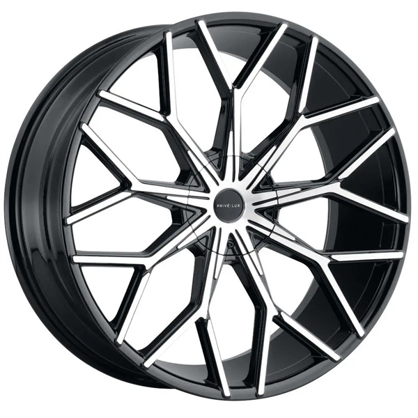 PRIVE LUX PL9 22X9 5X110/5X115 ET+38 CB 74.10 GLOSSY BLACK / MACHINED FACE