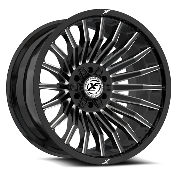XF OFF-ROAD XF-231 20X10 6X135 6X139.7 -24 CB 106.4 GLOSS BLACK+MILLED+ MILLED LOGO