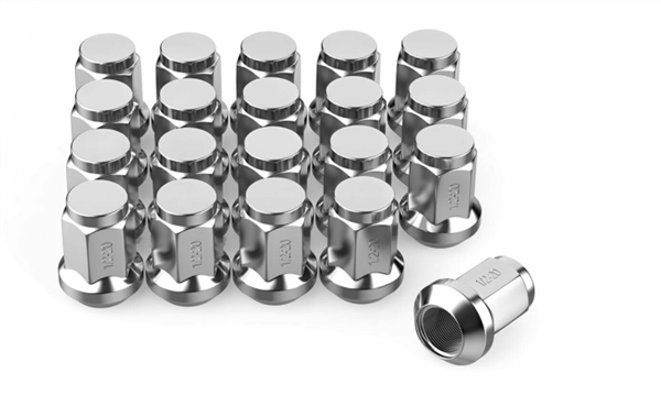 7/16" Bulge Acorn Lug Nut 3/4 Hex 1.38" Chrome