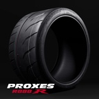 Toyo Proxes R888R DOT competition tire, studio product photo showing the directional tread and 265/35R19 93Y sidewall
